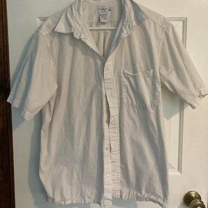 calvin klein button up shirt short sleeves white